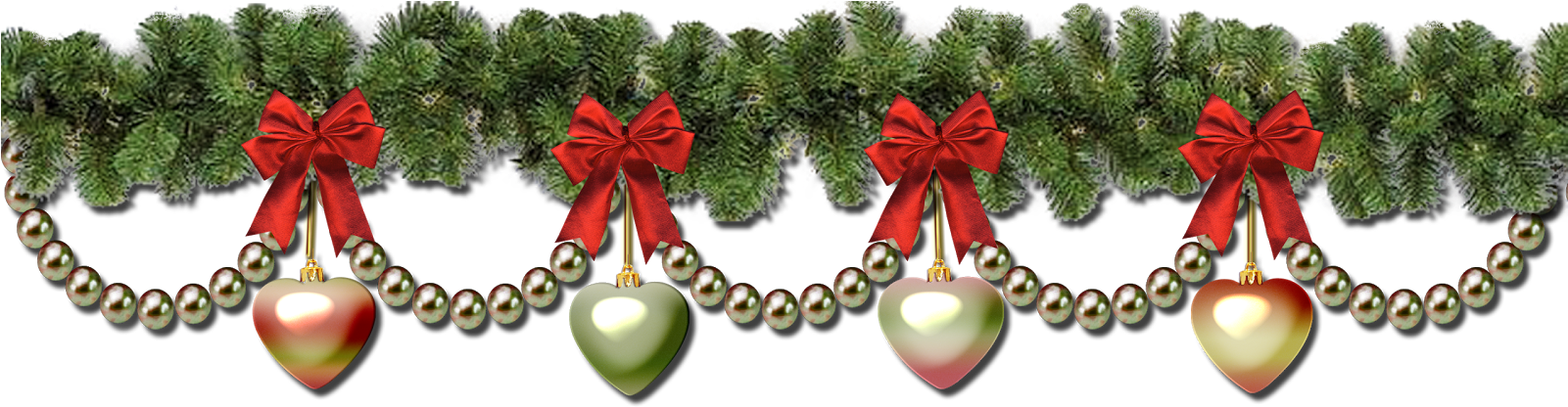 Christmas Garland Border Transparent - Christmas Garland Border Transparent (1600x430)