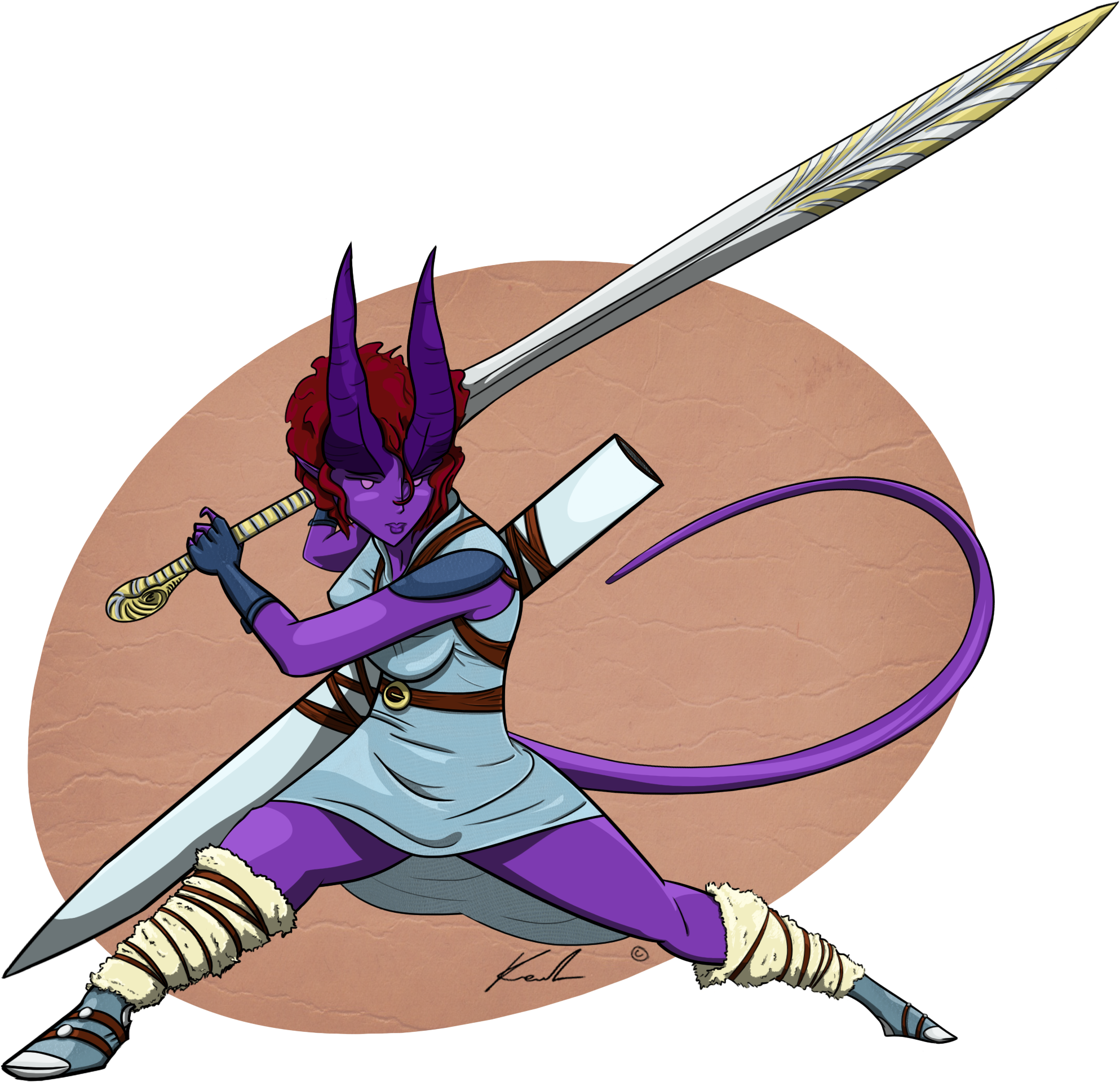 Tiefling Warrior By Kevlarshock Tiefling Warrior By - Tiefling (2400x2000)