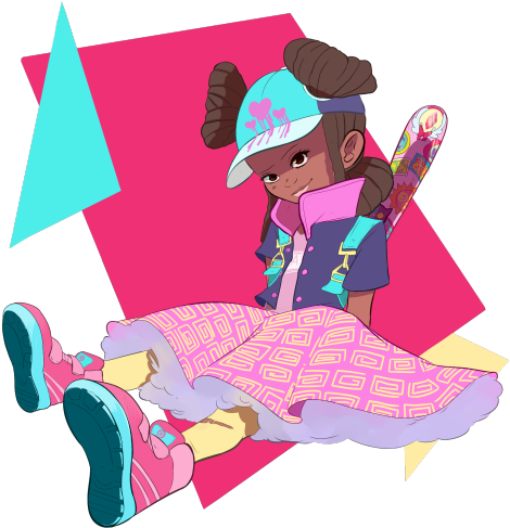 Missy The Magical Girl, With Her Hand-dandy Bat That's - Cartoon (500x500)