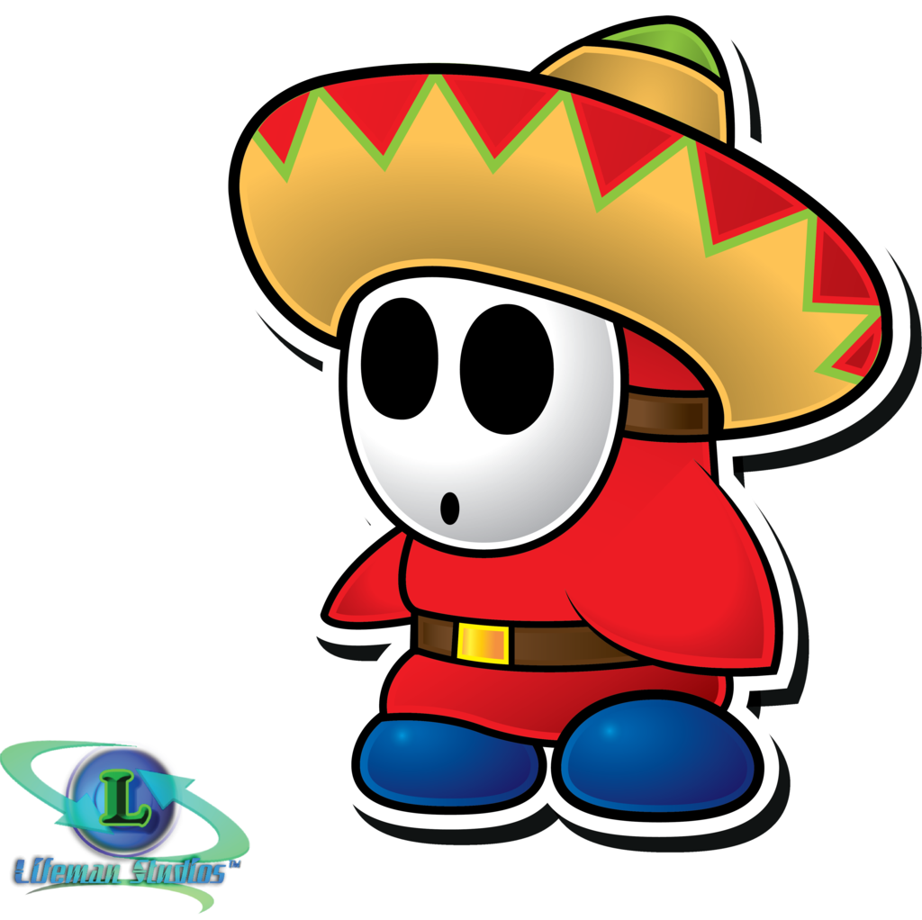 Man - Sombrero - Shy Guy Paper Mario (1024x1022)