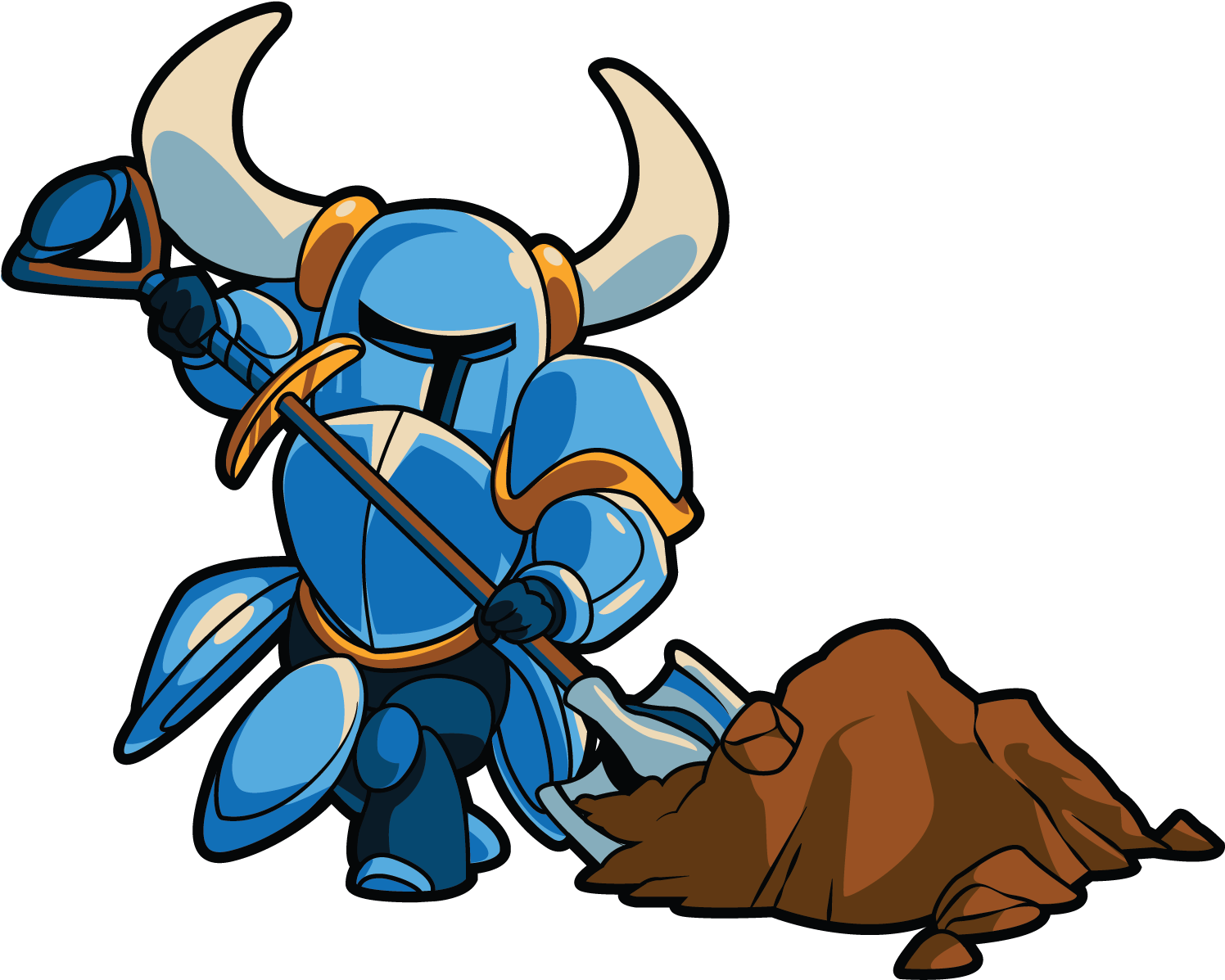 Realistic - Shovel Knight Digging (1638x1323)
