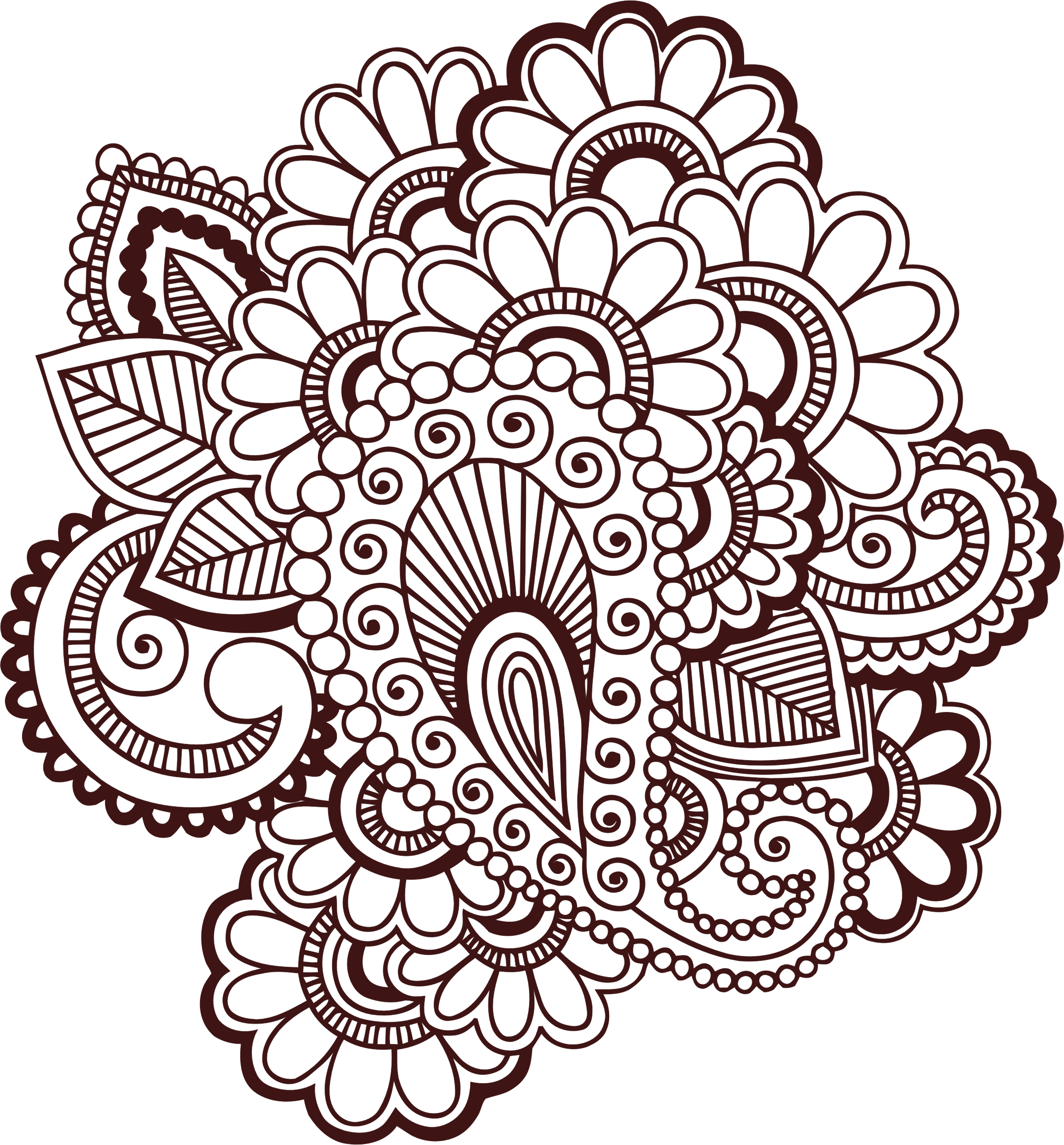 Henna Tattoo Clip Art - Henna Tattoo Clip Art (2166x2332)