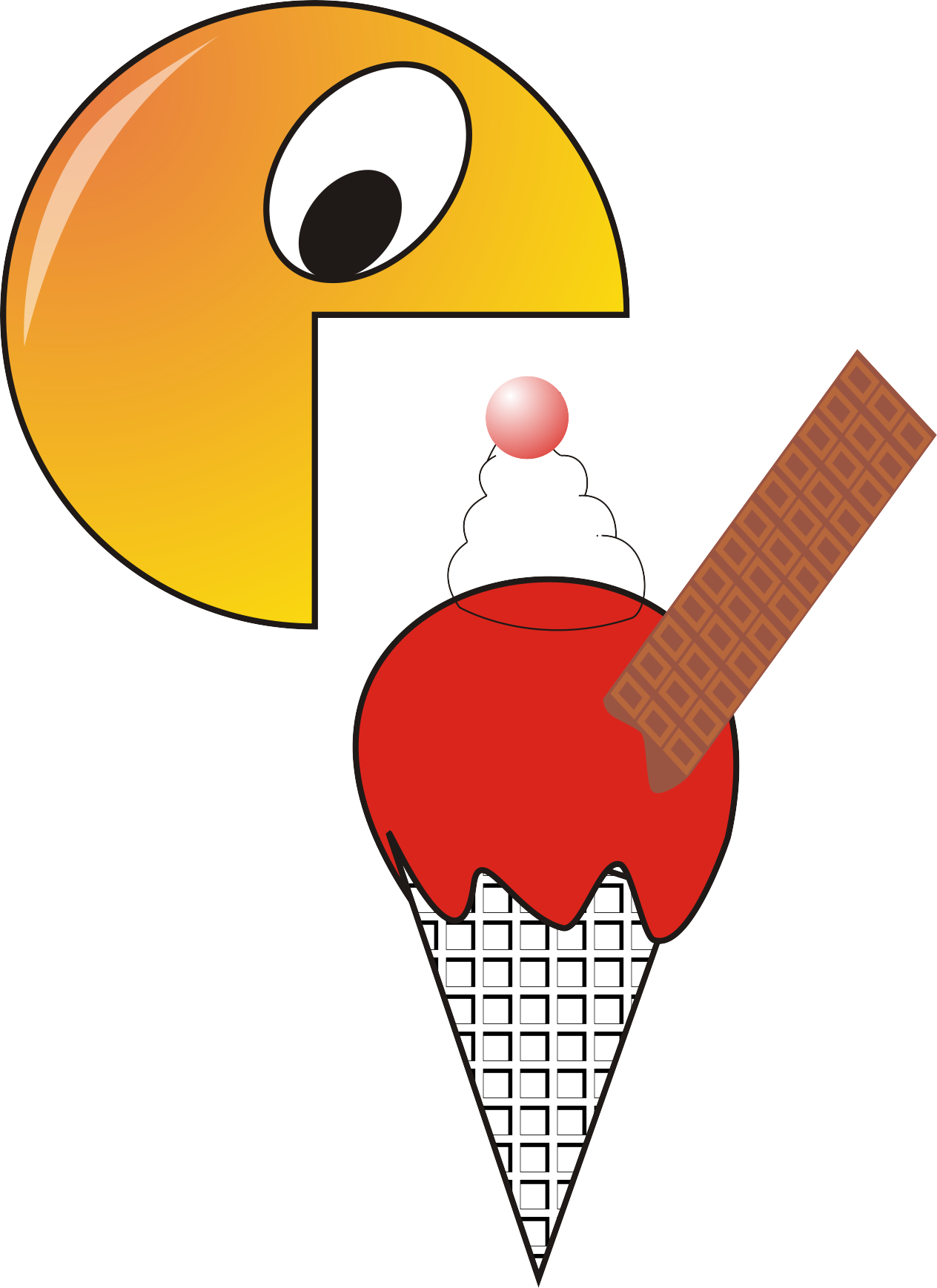 Casas Flecha Huevo Isla Pluma Manzanas Helado - Ice Cream Cone (1264x1738)