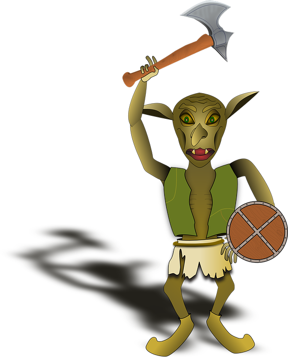 Free Goblin Warrior - Cartoon Goblin Png (575x720)