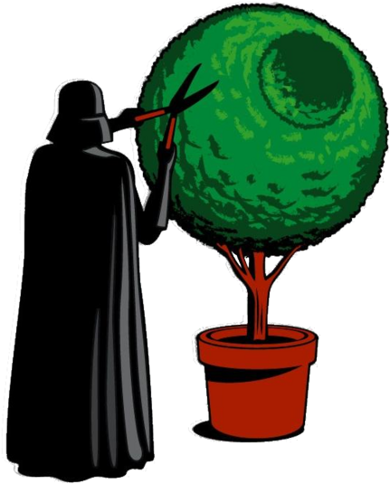 Darth Vader - Darth Vader Cutting Tree (568x600)