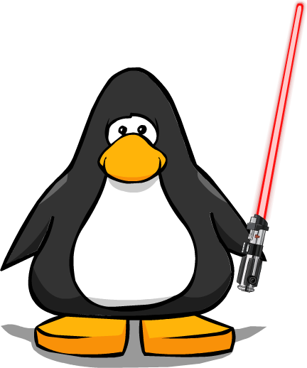 Darth Vader's Lightsaber From A Player Card - Penguin With A Top Hat (432x518)