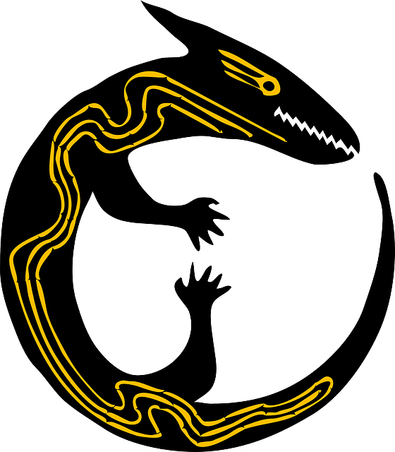 Nature Lizard, Reptile, Yellow, Black, Round, Animal, - Lizard Clip Art (560x640)