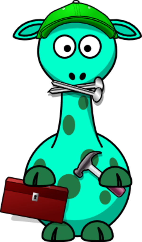 Giraffe Hammer Bag - Cartoon Giraffe (600x1017)