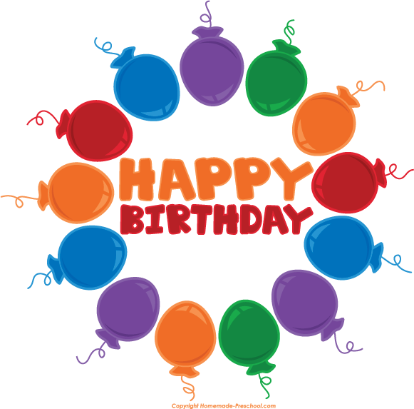 Bold Idea Birthday Balloon Clipart Happy Balloons Clip - Color Make Blue Violet (581x573)