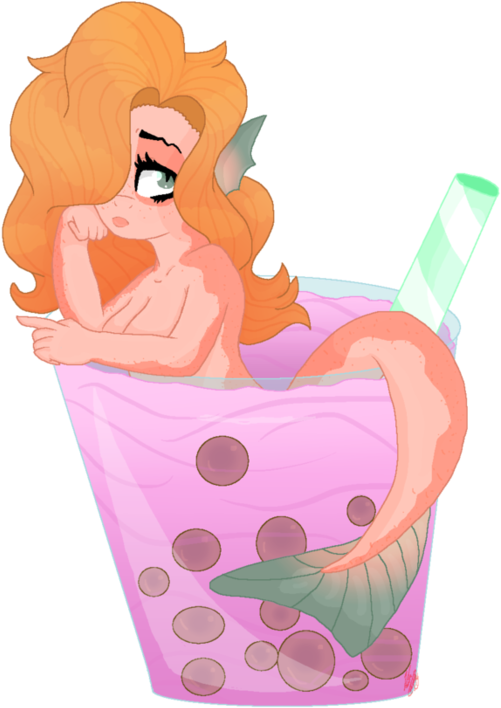 Bubble Tea Fishu By Smolghostpone - Cartoon (894x894)