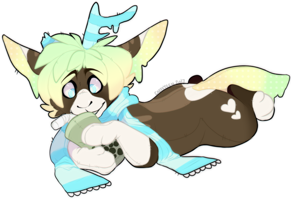 Bubble Tea By Caffeyeen - Cartoon (985x812)