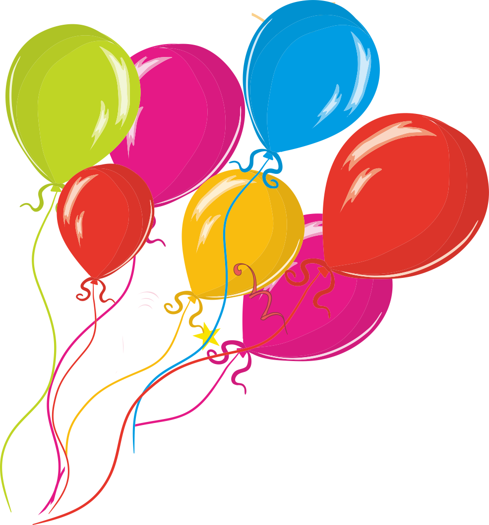 Balloon Birthday Clip Art - تبریک تولد دانش آموزان (986x1060)