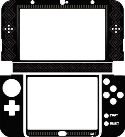 New Pokemonster Hunter 3ds Xl Skin - New 3ds Xl Template (436x480)