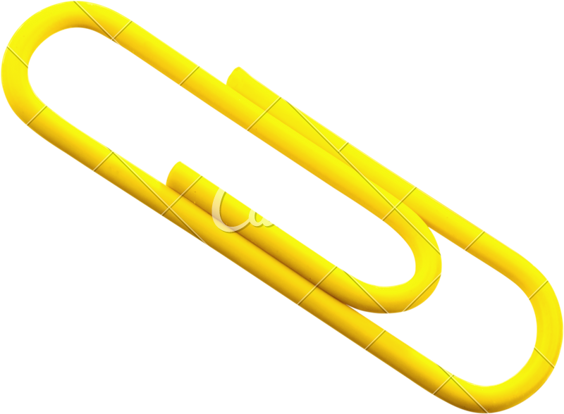Yellow Paper Clip Isolated On White Background - Paper Clip (800x588)