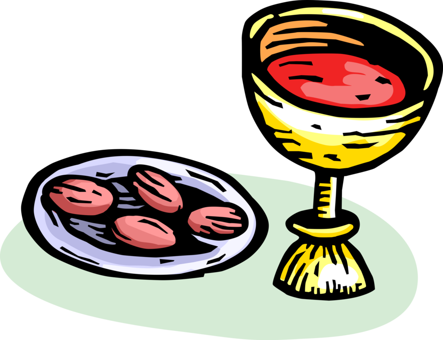 Vector Illustration Of Holy Communion Eucharist Christian - Eucharist (913x700)