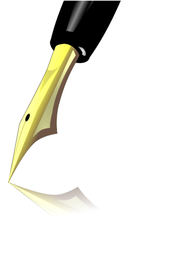 Fountain Pen Nib Paper Clip Art - Fountain Pen Nib Paper Clip Art (600x849)