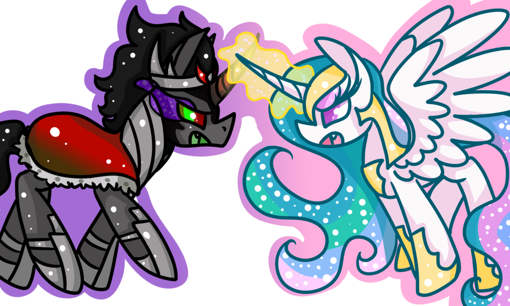 Celestia And Sombra By Sugaropolis - My Little Pony: Friendship Is Magic (1024x614)