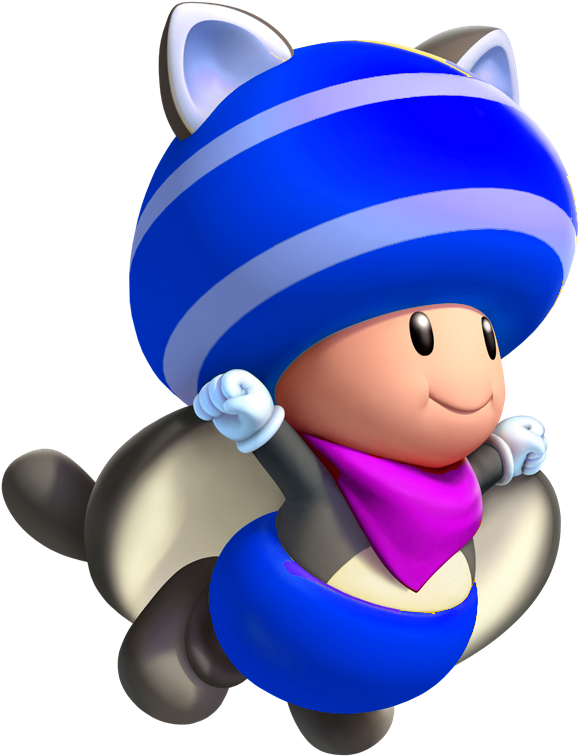 Blue Flying Toad - Super Mario Bros Flying Squirrel (640x889)