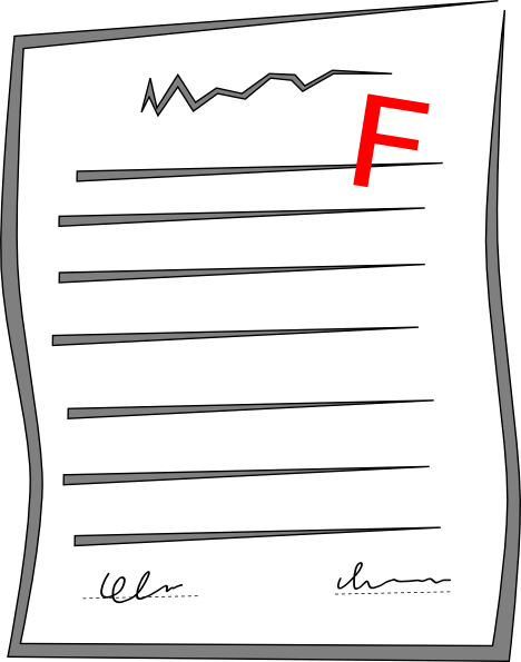 Failed Paper Clip Art - Failed Test Clipart (468x595)