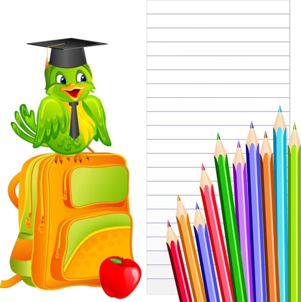 Crayons Stylos - Clip Art (600x603)