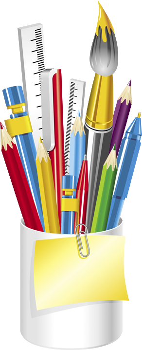 Crayon Clipart Cup - Cup With Art Supplies (292x719)