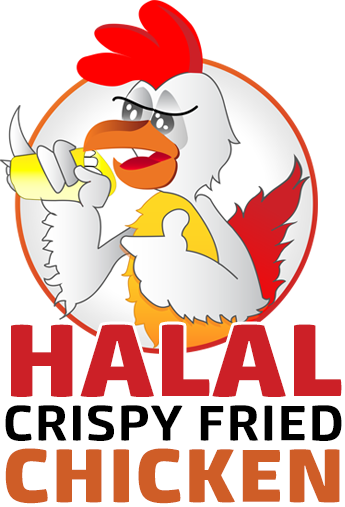 Halal Crispy Fried Chicken Restaurant Branding - Crispy Chicken Logo Design (345x507)