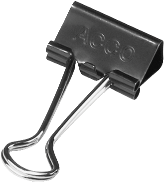 Binder Clip Png - Acco Black/silver Small Binder Clips (385x385)