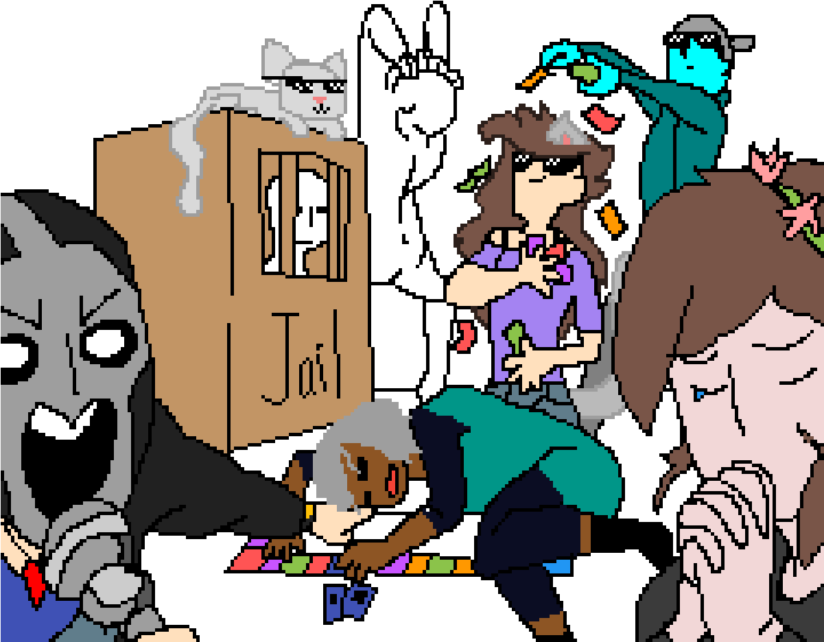 Me And My Family When We Play Board Games - Cartoon (1200x1000)