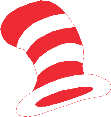 Dr Seuss Red Fish Clip Art For Kids - Cat In The Hat's Hat (379x400)