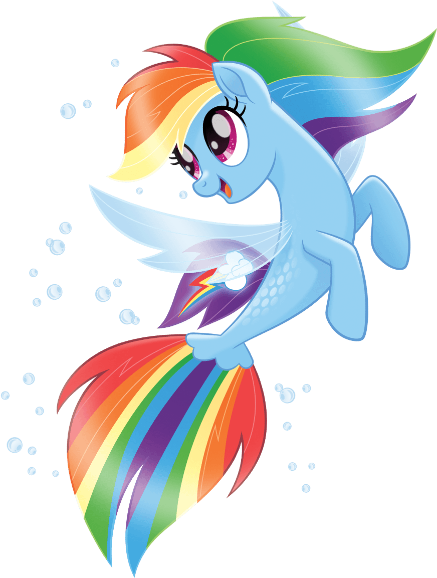Мой Маленький Пони В Кино - Sea Pony Rainbow Dash (1076x1255)