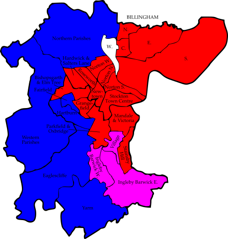 Politically This Is A Safe Labour Ward, But It Is Located - Stockton On Tees Ward Map (459x480)