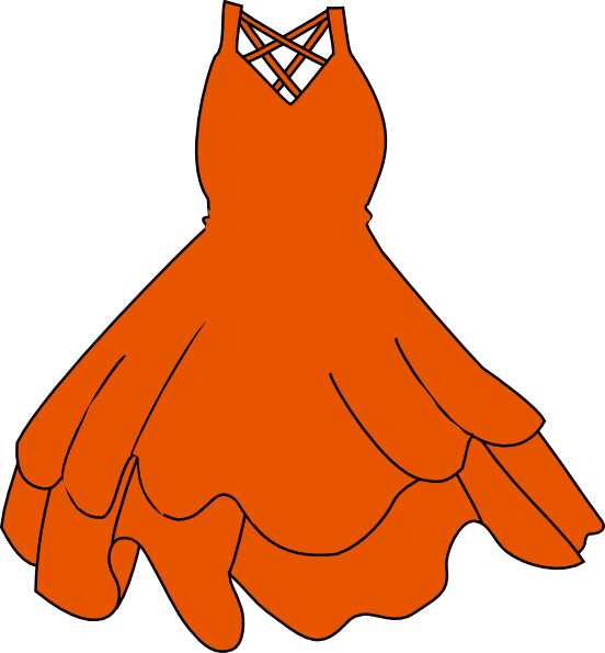 Urnt Orange Dress Clip Art - Dress Clip Art (552x595)