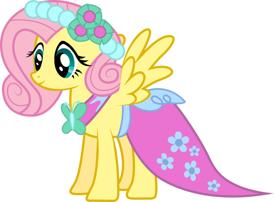 Bridal Fluttershy By Mowza2k2 - My Little Pony Fluttershy Coloring Pages (900x664)