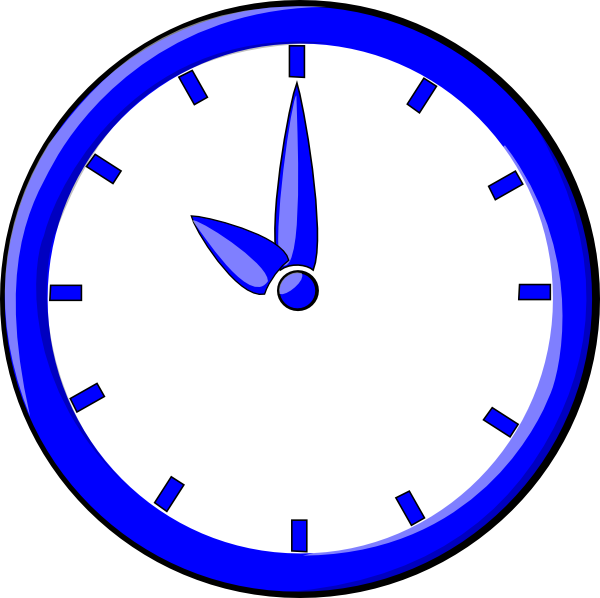 Huck - Clipart - Blue Clock Clipart (600x598)