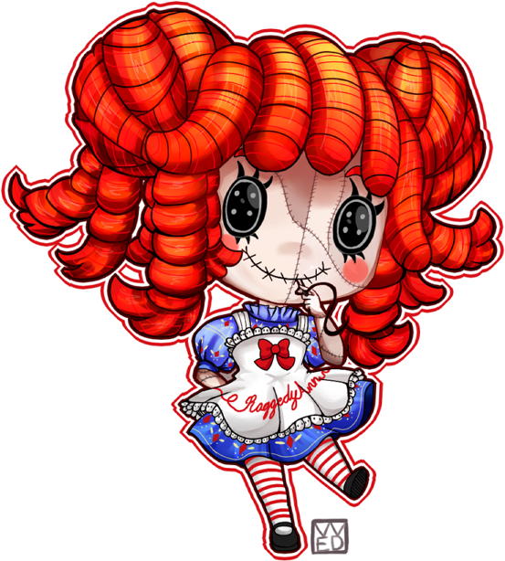Raggedy Ann Chibi By Vvednesdays - Chibi (581x642)