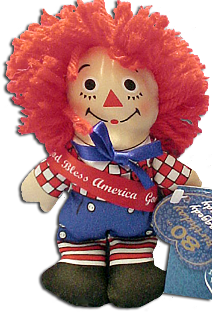 God Bless America Raggedy Andy Mini Plush Rag Doll - Cartoon (687x1013)