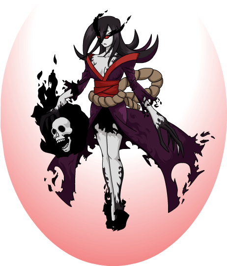 Cursed Black Flame Attack - Cartoon (461x613)