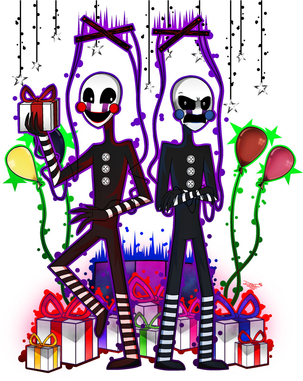 The Puppets Of Fnaf, I Made This Drawing In Which The - Five Nights At Candy's Puppet (1024x1323)