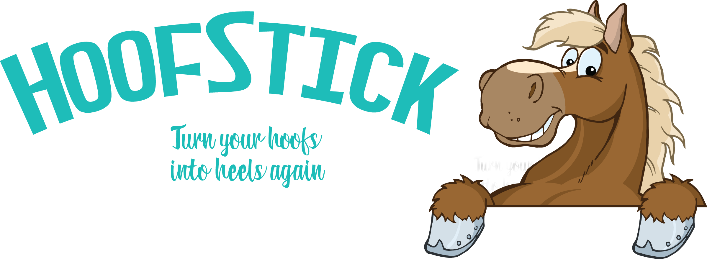 Hoofstick - Horses Cartoon (2396x878)