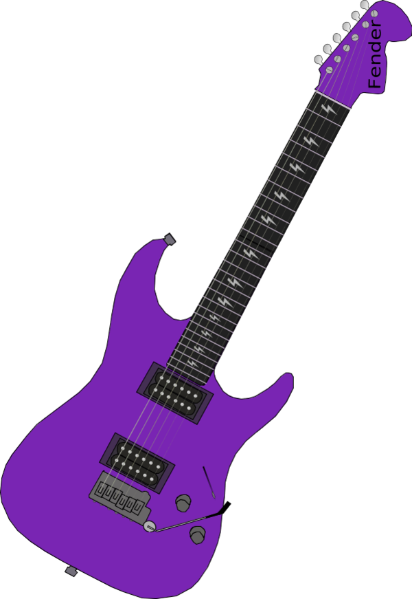 Guitar Clipart Blue Rock - Purple Electric Guitar Clip Art (600x871)