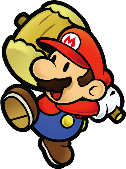 4057 Paper Mario Prev 452×600 Pixels - Paper Mario With Hammer (452x600)
