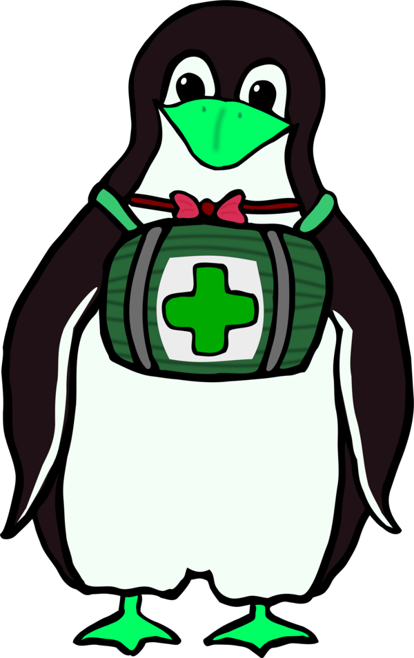 Penguin Wearing A First Aid Kit Clipart - Gegen Krebs Ist Viel Kraut Gewachsen: Mein Blasenkrebs (600x954)