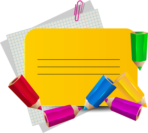 School Clipartnote Papercolored Pencilsclip - Scrapbooking (600x541)