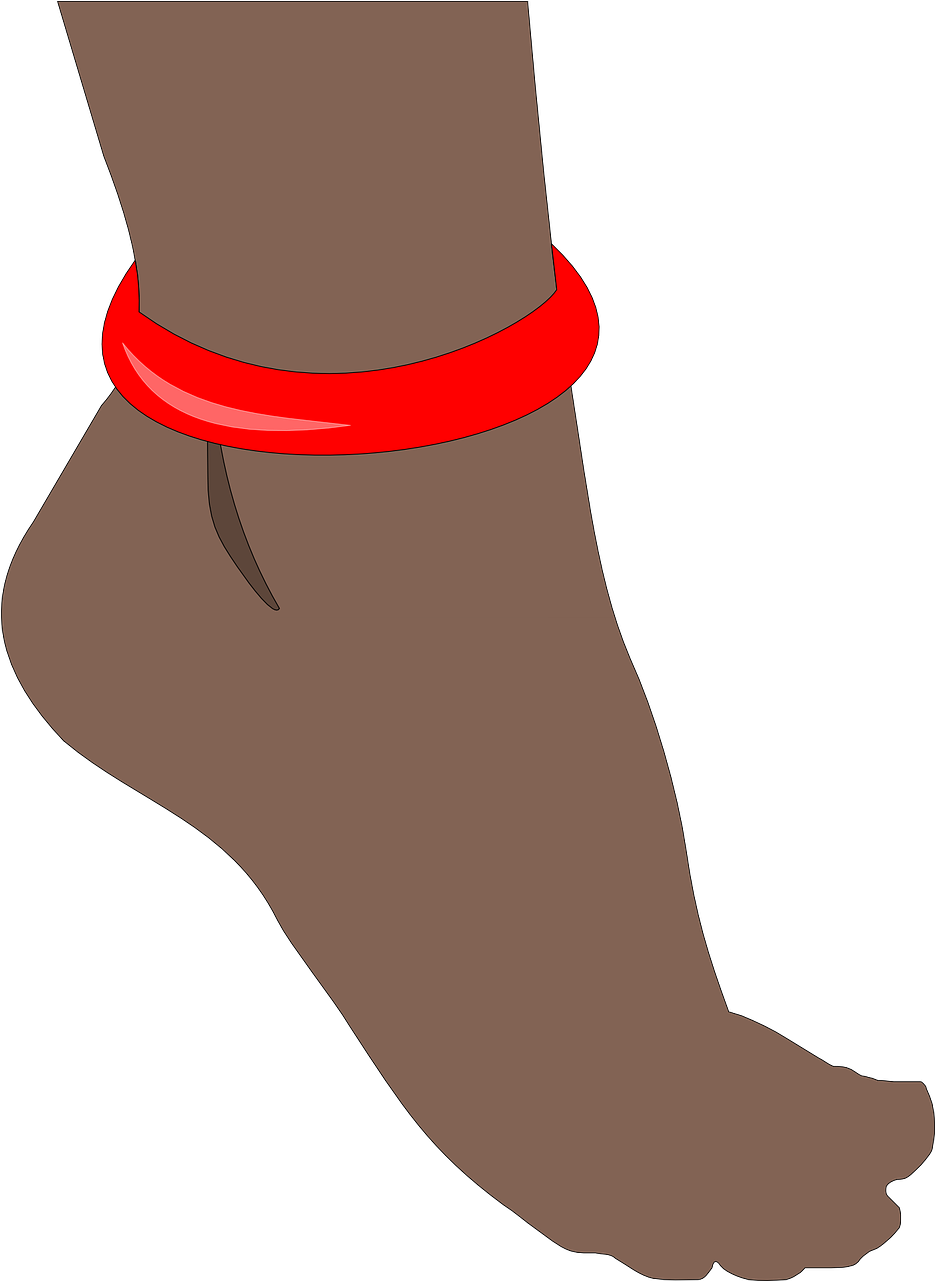 Foot With Anklet Clip Art At Clker - Foot Clip Art (1280x1280)
