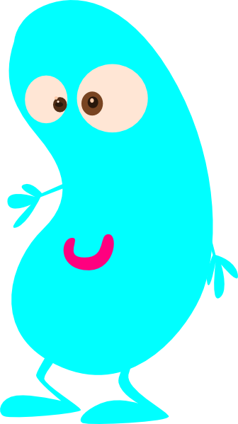 Light Blue Bean Clip Art At Clker - Blue Bean (336x599)