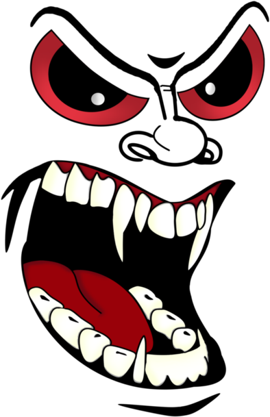Scary Face By Elwafttos - Cartoon (752x1063)