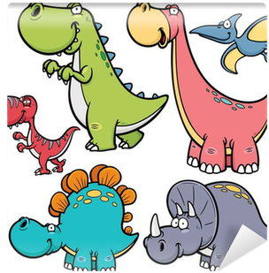 Vector Illustration Of Dinosaurs Cartoon Characters - Dinosaur Cartoon Design (400x400)