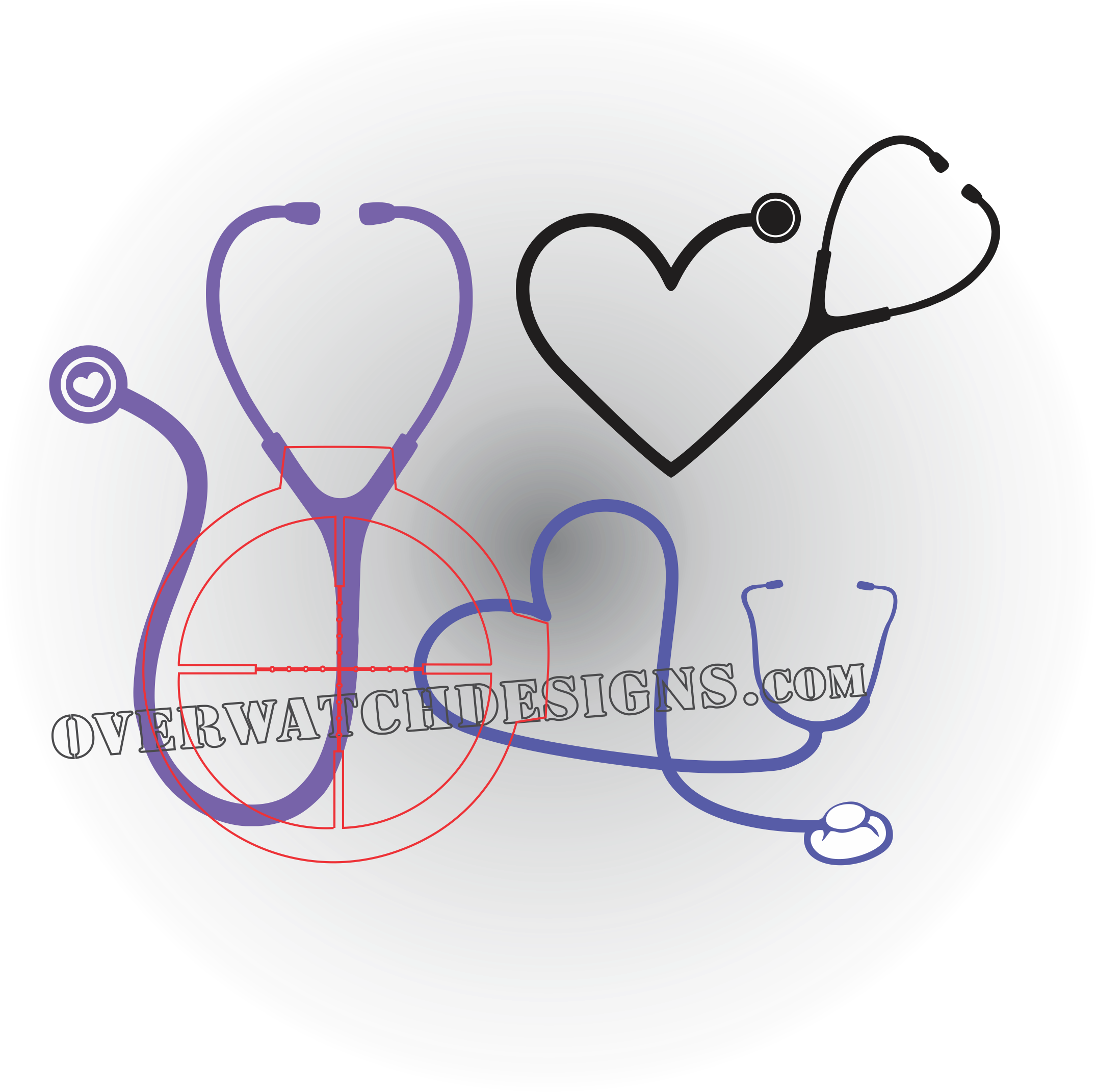 Stethoscope Nurse Personalized Monogrammed Tumbler (2401x2393)