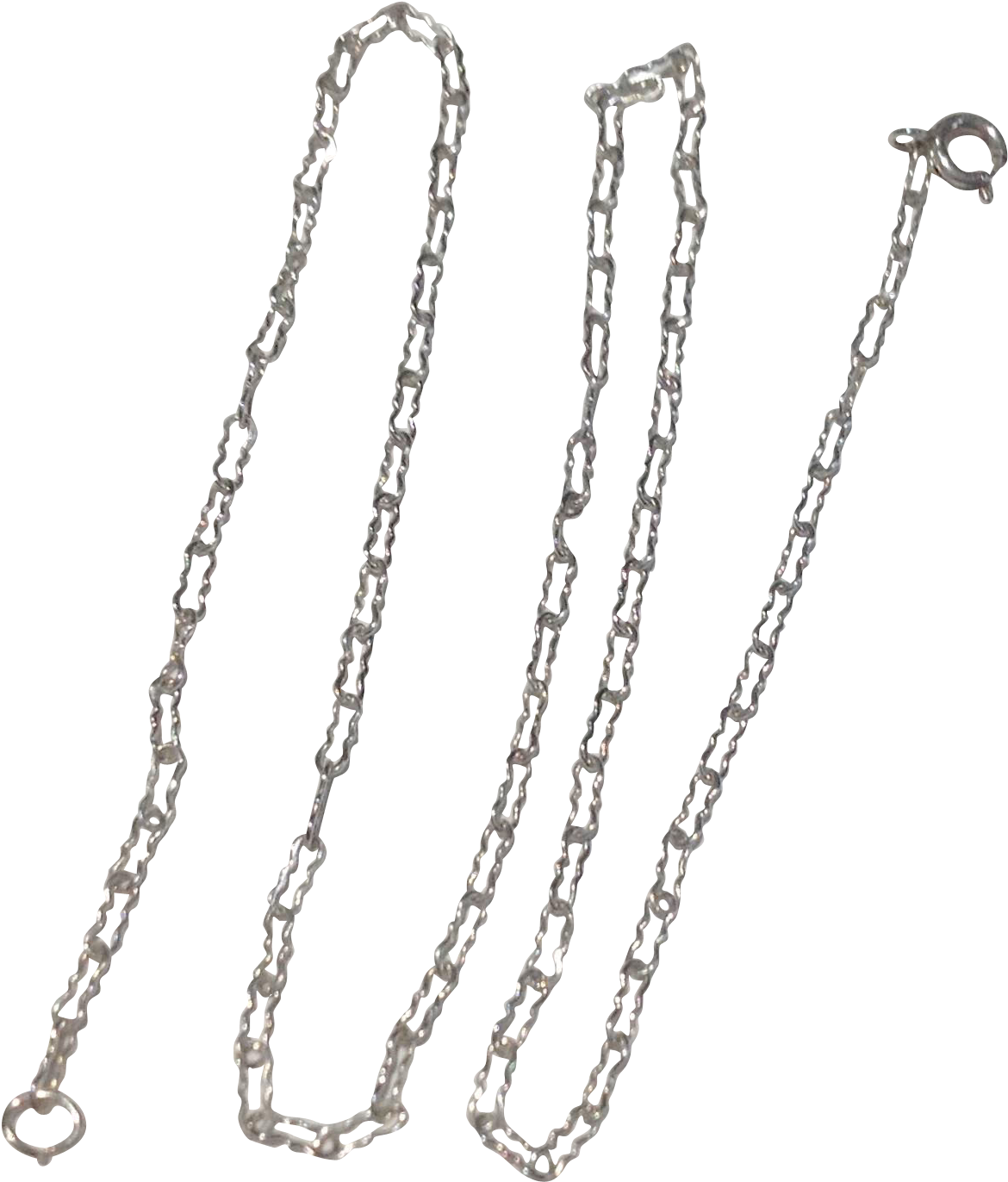 Art Deco Delicate Sterling Silver Paper Clip Chain - Chain (1371x1371)