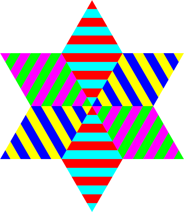 Hexagram Triangle Stripes Clip Art - Cafepress Rainbow Stripped Six Poin Iphone 7 Plus Tough (900x900)